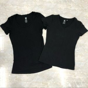 2/5 $ Tag Women Black T-Shirts Size XS